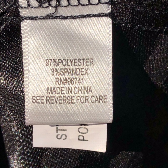 Satin shiny Faux wrap black leopard top Blouse S - Picture 6 of 6